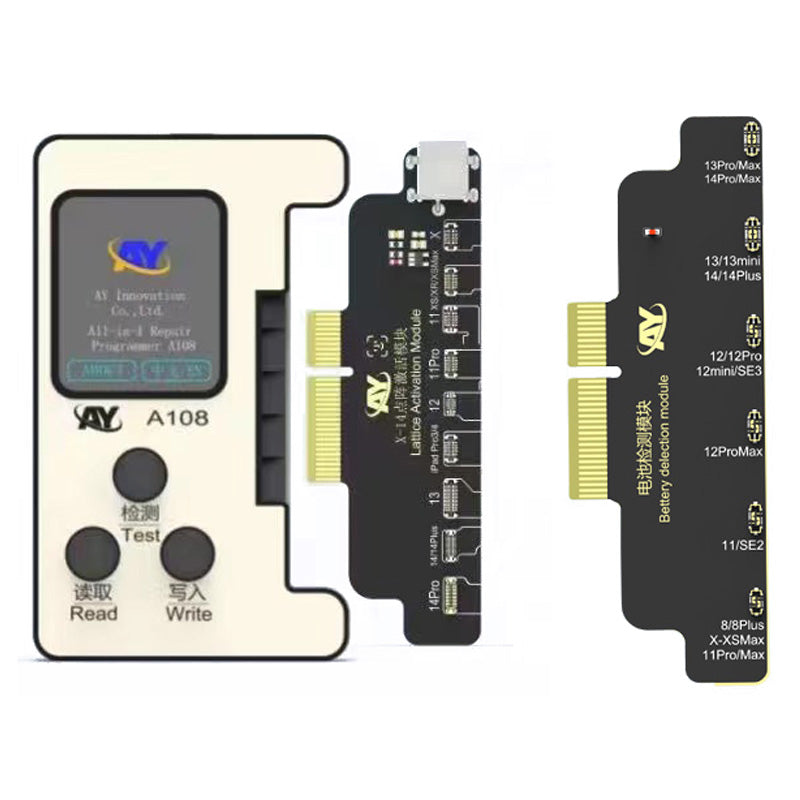 AY A108 Multi-function Repair Programmer Face ID Lattice Repair Module with Battery Repair Module for iPhone AY A108 Multi-function Repair Programmer Face ID Lattice Repair Module with Battery Repair Module for iPhone